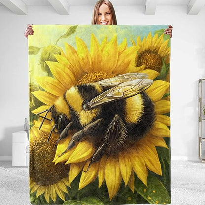 Bee Blanket - Plush, Soft, Comfy, Lightweight, Warm, Fuzzy, Cozy Flannel Throw Blanket Perfect for Couch, Travel, Bed, Office, Outdoor - 50in×60in(color46)