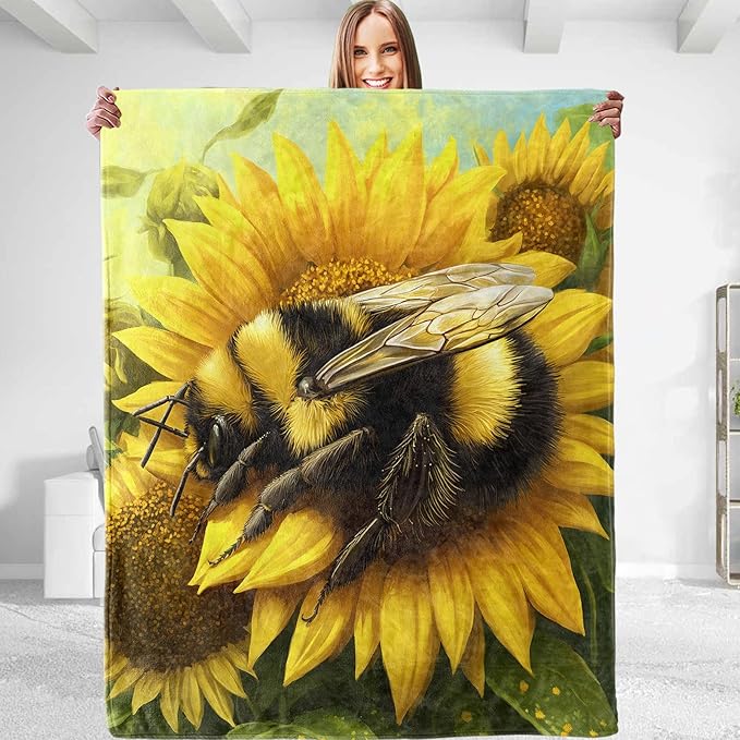 Bee Blanket - Plush, Soft, Comfy, Lightweight, Warm, Fuzzy, Cozy Flannel Throw Blanket Perfect for Couch, Travel, Bed, Office, Outdoor - 50in×40in(color46)