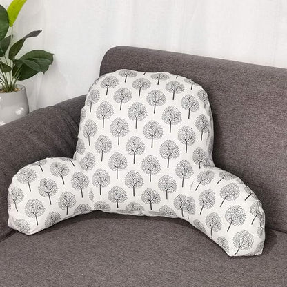 Bohemian Printed Reading Pillow with Support Arms Soft Bed Rest Pillows Back Support Cushion for Kids Reading Watching TV Sitting Up in Bed (23"×16"×10",Beige Tree)