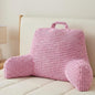 NOONTIDE Reading Pillow L-Size with Top Handle, Uniquely Designed Soft Fabric, Ergonomic Back Support for Bed, Couch & Reading, Comes with a Bag of Filling for Adjustable Firmness (Pink)