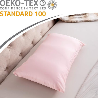 Cover Only for Premium Microbead Bed Pillow, Small Extra Smooth - Ultra Comfortable Sleep with Silk Like Anti Aging Cover 85% Spandex/ 15% Nylon Breathable, Cooling Cream Peach