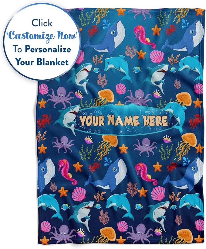 Personalized Name Blanket | Soft & Warm Throw Blanket | Custom Blanket for Kids, Babies, Adults | Personalized for Couch, Bedding | Gift for Birthday (30x40 Fleece – V2)