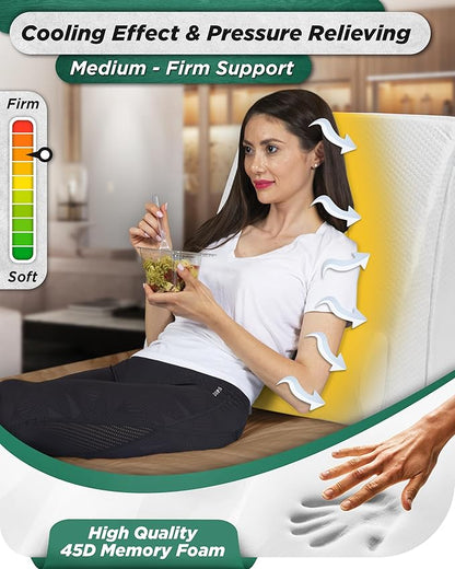 Lunix 4pcs Orthopedic Bed Wedge Pillow Set for Sleeping – Adjustable Post Surgery Back, Leg & Knee Support, Acid Reflux & GERD Relief, Memory Foam Head Pillows, with Hot/Cold Pack, White