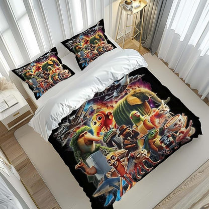 Funny Fusion Animals Bedding Set,Fusion Animals Duvet Cover Twin Full Queen King Set for Kids Boys Bed Decor Gifts (Color 1,Full (80" x 90"))