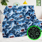 BORORO Twin Size Shark Blanket for Couch & Bed - Glow in The Dark Blankets for Boys, Ocean Gifts for Boys Girls 2-16, Soft Large Sea Creature Fleece Plush Bedding for Bedroom Decor, 60"x80"