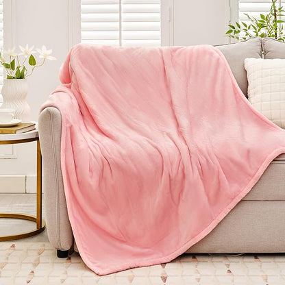 Electric Blanket Twin 62"84" - Premium Cosy Soft Electric Blanket with 6 Heating Levels, Fast Heating Flannel Sherpa Blanket for Bed & Couch - Auto Shut Off/Machine Washable Blanket (Pink)