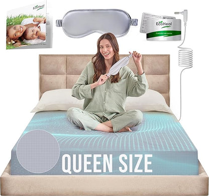 Earth Grounding Sheets Queen Size with 12% Silver Fiber & 4% Silk & 84% Cotton - Cloud Gray - SGS Quality Certified Grounded Well Bed Sheet - Conductive Fitted Sheet for Better Sleep