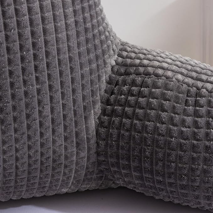 A Nice Night Reading Pillow Bed Wedge Large Adult Children Backrest with Arms Back Support for Sitting Up in Bed/Couch for Lounging Bedrest,Waffle Stereoscopic Design,Darkgrey