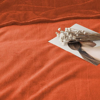 IR Imperial Rooms Fleece Blanket 16 Pack - Super Soft Fluffy Rust Throw Blanket for Sofa and Bed - Warm and Cozy Lightweight 400 GSM Microfiber Bed Throws Blankets, 50x60 Inches (Throw/Travel)
