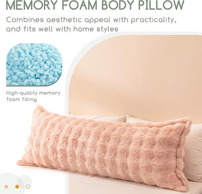 HIGOGOGO Memory Foam Body Pillow, Extra-Long Bed Pillow for Adults, Thickened Full Body Pillow with Removable Pillow Cover(20x54 Inch)