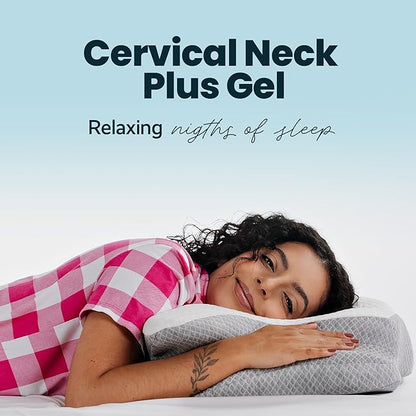 IWS I WANNA SLEEP Cervical Original Neck Plus Gel Premium Ergonomic Memory Foam Cooling Pillow for Neck Pain Relief – Orthopedic Cervical Neck Pillow for Side Sleepers and Neck & Shoulder Support