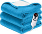 Electric Heated Blanket Full Size 72"x84" - Microplush & Sherpa Fabric Dual-Sided, 6 Heat Settings & 1-10 Hours Auto Off, Soft Warming Throw for Home or Office, Machine Washable, Ocean Breeze Blue