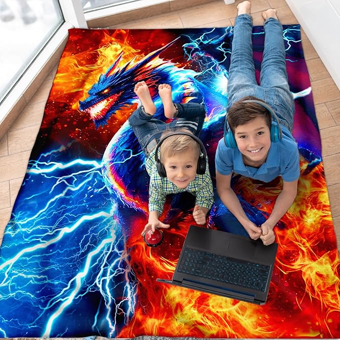 Dragon Blanket Boys Dragon Gift for Kids, 30x40 Inches Comfy Lightweight Throw Blankets for Sofa Chair Bed Office Home Decor