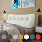 11 lbs Thickened Queen Headboard Pillow Wedge Pillow Headboard Reading Pillow Bed for Comfortable Backrest Reading Triangular Pillow with Side Pocket for Sitting in Bed Cotton Linen White
