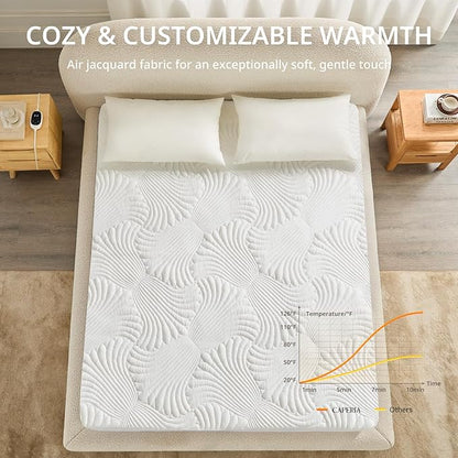 Heated Mattress Pad Twin XL, Electric Mattress Pad Bed Warmer with 9 Heat Settings, Memory Function, 1-12 Hours Auto Off, Deep Pocket, Machine Washable, 39"x 80"