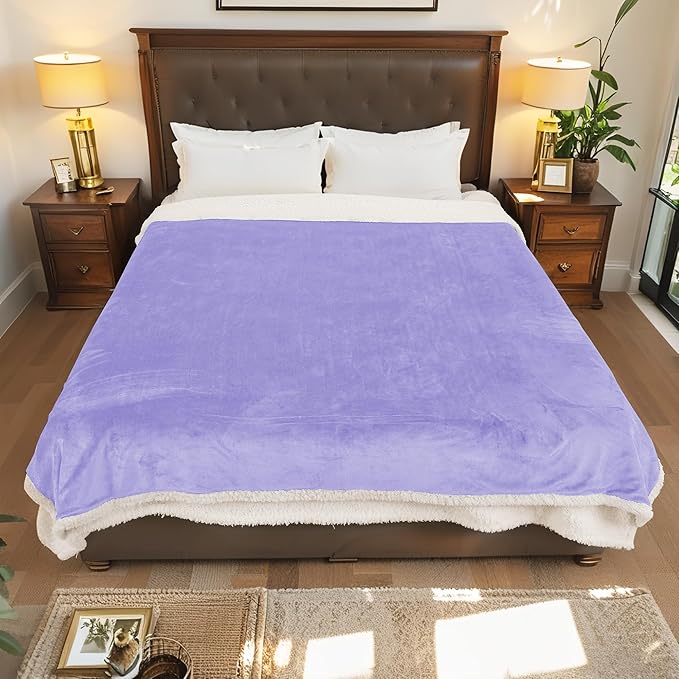 Electric Heated Blanket Full Size - 72"x84", Soft Flannel Heating Blanket, 10 Heating Levels, 1-12 H Auto Shut Off, Breathable Warm and Washable for Bed, Light Purple