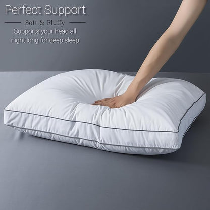 ELNIDO QUEEN Goose Feather Down Pillows Queen Size Set of 2，Luxury Hotel Collection Bed Pillows for Sleeping， Down Surrounded Pillows 2 Pack, Soft ＆ Fluffy for Side, Back Sleepers 20x30 in