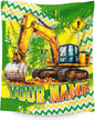Boys Blanket Gifts Personalized Excavator Blankets for Kids Toddlers Boys - 30" x 40" Custom Name Cute Construction Car Themed Soft Lightweight Flannel Throws for Couch, Sofa, Bed, Office, Travel
