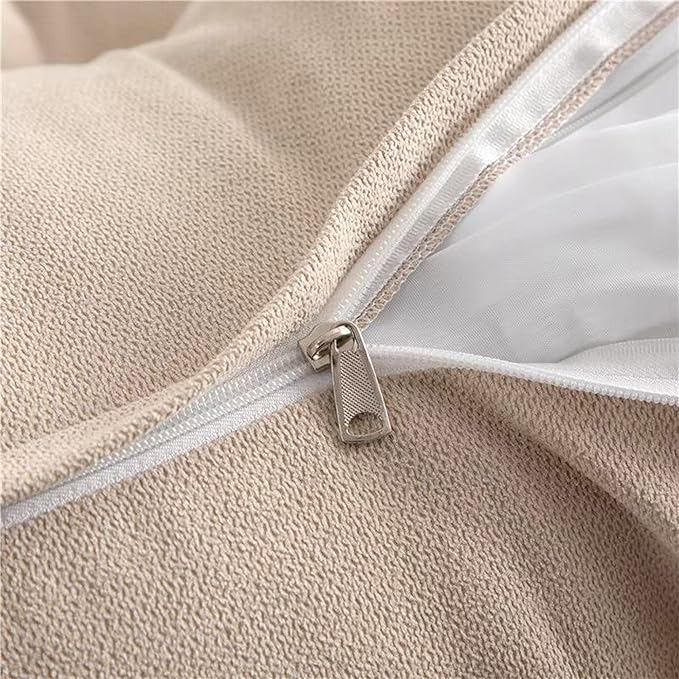 Triangular Reading Bed Rest Pillow Large Bolster Cushion Headboard Backrest Wedge Pillow with Two Detachable Roll Pillows for Neck & Lumbar Support (Champagne, King: 77 x 8 x20 inches)