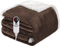 Electric Heated Blanket Full Size 72"x84", Soft Flannel with Overheat Protection, 6 Adjustable Heat Settings & 10-Hour Auto-Off Timer, Fast Heating for Winter Comfort, Dark Brown