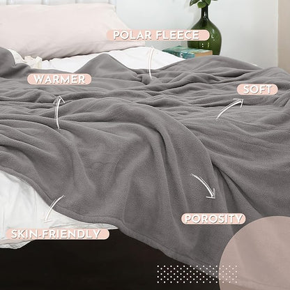 Electric Heated Blanket 84"x90" Queen Size Microplush Cover Blanket, 4 Heat Settings & 10 Hours Auto Off, Cozy & Breathable, Warm All Night, Light Grey