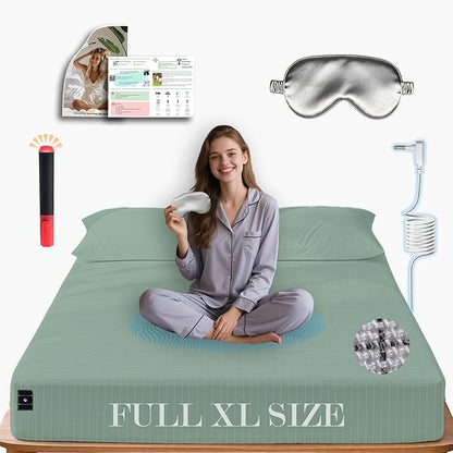 Ali King Grounding Sheets - Full XL Size, Soft Cotton with Silver Fiber, 15'' Deep Pocket Earth Grounding Fitted Bed Sheets for Improved Sleep (Green, Full XL 54''*80''*15'')