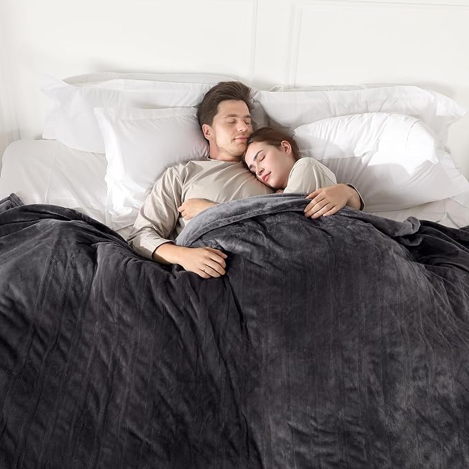 Electric Blanket King Size, Super Soft Cozy Upgraded Flannel Heated Blanket Dual Control with 5 Heating Levels & 10 Hours Auto Off, Fast Heating & Overheat Protection, 100" x 90", Dark Gray