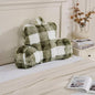 Reading Pillows for Boyfriend Adult,Velvet Back Pillow Bed Wedge Large, Back Rest Support Cushion for Sitting Up in Bed/Couch for Bedrest 18inch-Sage Green Grid Print