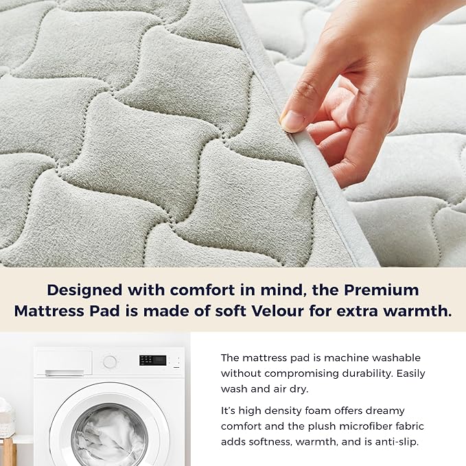 EME511 Far Infrared Heated Mattress Pad, Smart Care Heating with Sleep Mode Feature, EMF Free & Washable, Queen