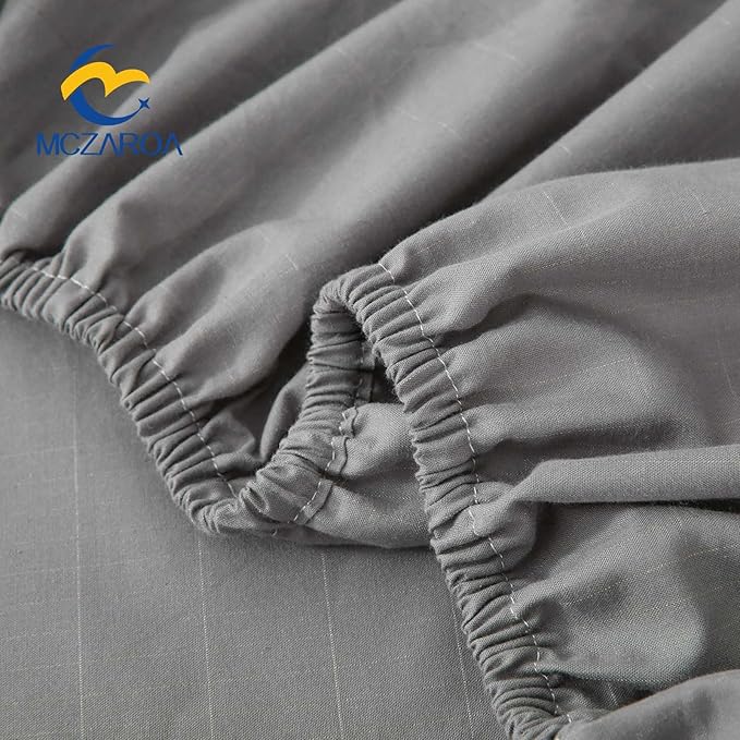 Grounding Sheets Queen, 12% Silver+88% Organic Cotton, Fitted Grounded Bed Sheet Deep Pocket for Improved Sleep & Wellness (Gray, Queen - 60"x80"x15")