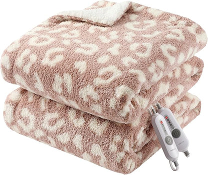 GarveeHome Heated Blanket Queen Size, Electric Blanket Dual Control Soft Double Sherpa with 4 Heating Levels & 10 Hours Auto Off, Overheat Protection, Machine Washable, ETL Certification, Pink 84"x90"