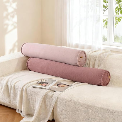 Cuddle Pillow – Corduroy Long Body Pillow for Adults, Cozy Bolster Pillow for Bed, Soft & Supportive for Relaxing Sleep,59 x 7.87 Inches,Pink