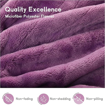 Heated Blanket Electric Blanket Full Size 72''x84'', Soft Flannel Heating Blanket with 1-10 Hour Auto Off - 6 Heat Settings - Machine Washable - Purple