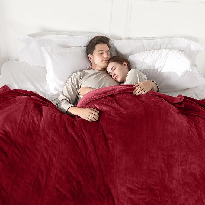 Heated Blanket Electric Blanket King Size, Super Soft Cozy Upgraded Flannel Fast Heating Blanket Dual Control with 5 Heating Levels & 10 Hours Auto Off, Machine Washable, 100" x 90", Burgundy