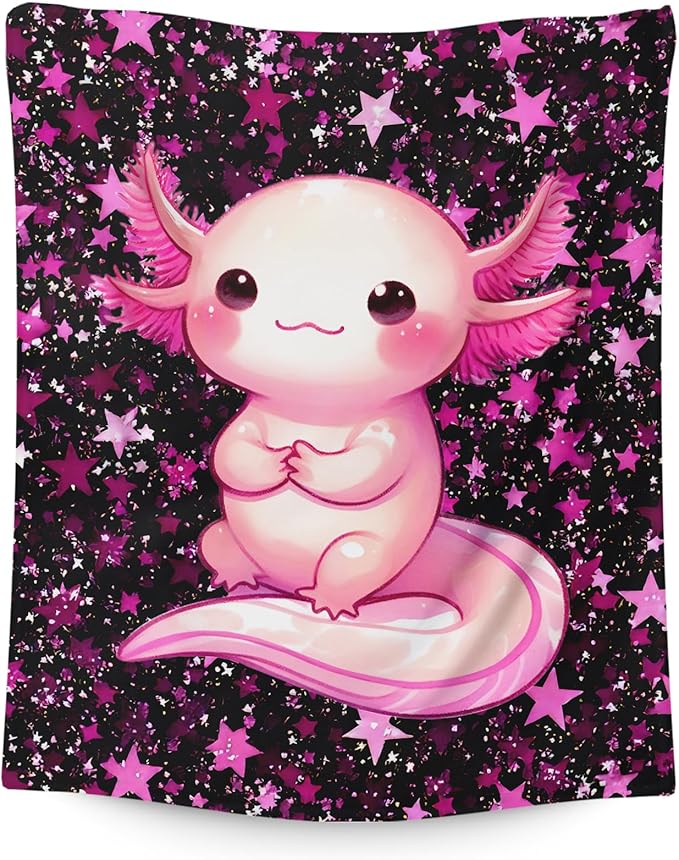 Kids Blanket for Girls Cute Animal Theme Gift, Pink Cozy Soft 60 x 50 Inches Flannel Throws for Bed Travel Sofa Couch Living Room Decor