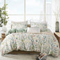 Jane yre Twin Duvet Cover Set Floral Soft Cotton 3 Pieces Bedding Set Chic Floral Garden Fresh Style Green Leaf Twin Flower Duvet Cover with Zipper Closure Luxury Breathable Comfy