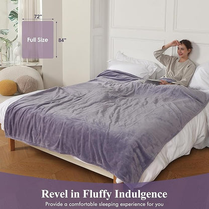 Heated Blanket Full Size, Super Soft Cozy Upgraded Flannel Electric Blanket with 6 Heating Levels & 1-10 Hours Auto Off, Heating Blanket for Whole Body, Overheat Protection, 72" x 84", Lavender
