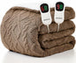 Heated Electric Blanket King Size-100"x90" Heating Blanket with 10 Heating Levels & 5 Time Settings Over-Heat Protection，Winter Warmer for Adults with ETL Certification（Beige）