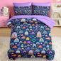 Comforter Set Queen Size, Cute Boho Rainbow 7 Pcs Bedding for Kids and Adults, Colorful Nursery Cloud Bed Sheet Sets with Fitted Sheet 2 Pillowcases & 2 Shams for Bedroom Bed Decor