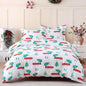 JSD Red Cars Kids Christmas Duvet Cover Set Queen Size, 3 Piece Xmas Comforter Cover with Pillow Sham Zipper Closure, Comforter Not Included