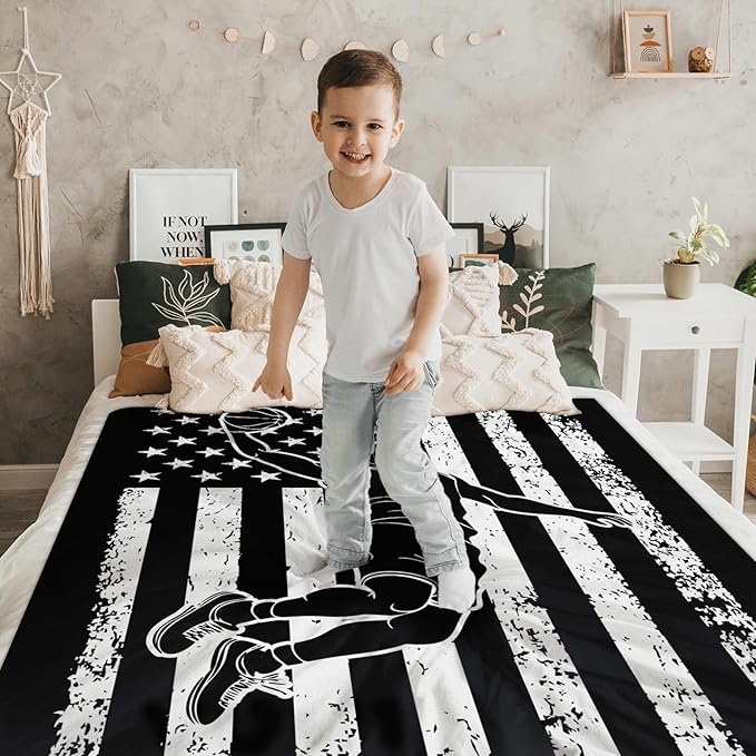 Boys Blanket Throw Blankets for Kids Basketball Lovers Teens 8-12, 60x50 Inches Soft Plush Comfy Sports Stuff Throws Gifts Ideas for Couch Bed Decor