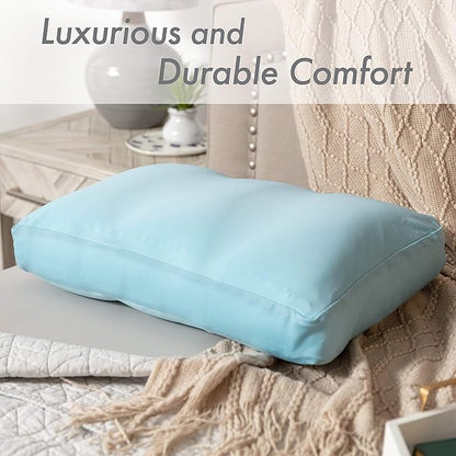 Cover Only for Premium Microbead Bed Pillow, X-Large Extra Smooth - Ultra Comfortable Sleep with Silk Like Anti Aging Cover 85% Spandex/ 15% Nylon Breathable, Cooling Sweet Baby Blue