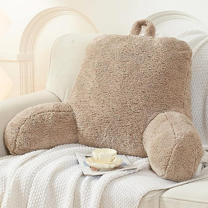 Reading Pillow for Sitting in Bed, Back Pillow Reading Pillow with Arms & Back Support, Dorm Room Essential for Girls and Boys Bed Chair Pillow