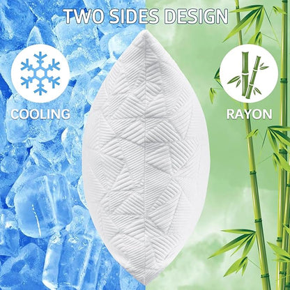BETU Cooling Pillows Standard Size Set of 4, Shredded Memory Foam Bed Pillows, Adjustable Firm Support Cool Pillow for Neck Pain and Side Sleeping, White