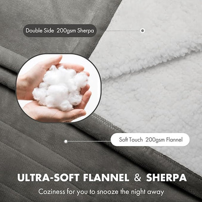 Electric Heated Blanket Full Size 72" x 84" - Fluffy Ultra Soft Flannel Electric Lap Blanket with 6 Heating Levels & 10 Hours Adjustable Timer, Fast Heating and Washable for Office (Grey)
