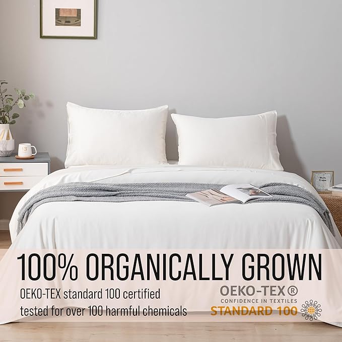 Bella Coterie | Luxury Bamboo Viscose Queen Size Pillowcase Set | 100% Organically Grown | Ultra Soft | Cooling | 2 Pcs [Ivory]