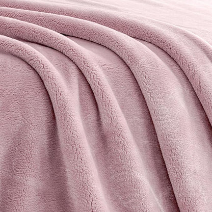 Mellowdy Extra Thick Hearty Plush Flannel Blanket (Cameo Pink, 90x90) - 500GSM King Size Warm Blanket for Winter, Fall | Soft, Fluffy, Cuddly, Perfect for Bed, Oversized Throw for Couch, Sofa