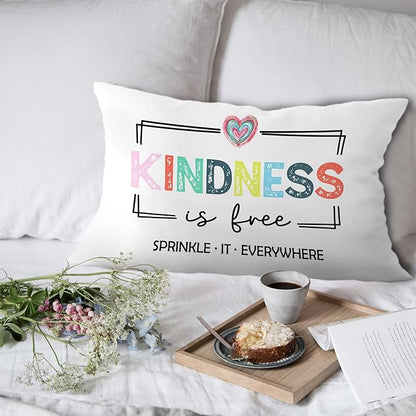 Inspirational Mental Health Wellness Pillow Covers 12x20, Kindness Gifts, Colorful Positive Motivational Decorative Lumbar Pillow Covers for Classroom Therapy Counselor Office