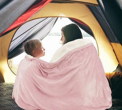 Utopia Bedding Sherpa Blanket California King Size (Pink, 102x96 Inches) - Soft Lightweight Plush Fleece Reversible Blanket for Bed, Sofa, Couch, Camping and Travel