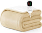 Homemate Heated Blanket Electric Throw - 50"x60" Heating Blanket Throw 1/2/4/6/8 Hours Auto-Off 10 Heat Level Over-Heat Protection Flannel Sherpa ETL Certification